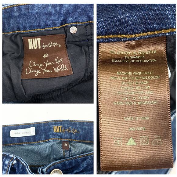 Kut from Kloth Midrise Farrah Bootcut Jeans Sz 8 - Picture 5 of 7